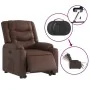 Sillón reclinable elevable eléctrico de cuero sintético marrón de , Sillones - Ref: Foro24-3206561, Precio: 389,93 €, Descuen...