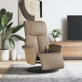Sillón reclinable masaje reposapiés cuero sintético capuchino by , Armchairs - Ref: Foro24-356636, Price: 264,63 €, Discount: %
