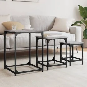 Mesas de centro apilables 3 pzas madera ingeniería gris Sonoma von , Couchtisch - Ref: Foro24-838926, Preis: 54,35 €, Rabatt: %