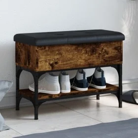 Banco zapatero madera de ingeniería roble ahumado 62x32x45 cm by , Benches for halls and storage - Ref: Foro24-835169, Price:...
