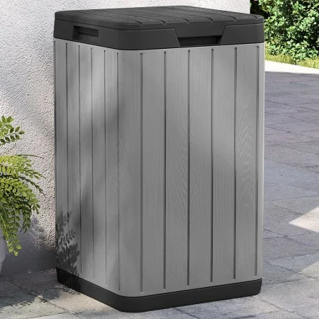 Cubo de basura de exterior PP gris 38x38x65 cm de , Cubos de la basura y papeleras - Ref: Foro24-364225, Precio: 119,68 €, De...