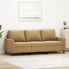 Sofá de 3 plazas terciopelo marrón 180 cm de , Sofás - Ref: Foro24-359216, Precio: 303,12 €, Descuento: %