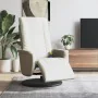 Sillón reclinable masaje con reposapiés cuero sintético crema de , Sillones - Ref: Foro24-356513, Precio: 232,77 €, Descuento: %