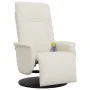 Sillón reclinable masaje con reposapiés cuero sintético crema de , Sillones - Ref: Foro24-356513, Precio: 232,77 €, Descuento: %