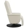 Sillón reclinable masaje con reposapiés cuero sintético crema de , Sillones - Ref: Foro24-356513, Precio: 232,77 €, Descuento: %