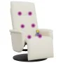 Sillón reclinable masaje con reposapiés cuero sintético crema de , Sillones - Ref: Foro24-356513, Precio: 232,77 €, Descuento: %