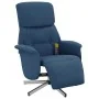 Sillón reclinable de masaje con reposapiés tela azul de , Sillones - Ref: Foro24-356676, Precio: 200,62 €, Descuento: %