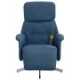 Sillón reclinable de masaje con reposapiés tela azul de , Sillones - Ref: Foro24-356676, Precio: 200,62 €, Descuento: %