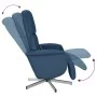 Sillón reclinable de masaje con reposapiés tela azul de , Sillones - Ref: Foro24-356676, Precio: 200,62 €, Descuento: %