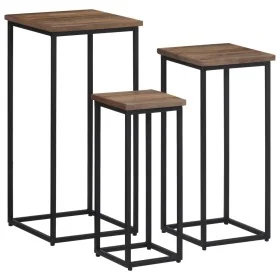 Soportes para plantas 3 unidades madera maciza de teca de , Soportes para macetas - Ref: Foro24-358537, Precio: 149,46 €, Des...