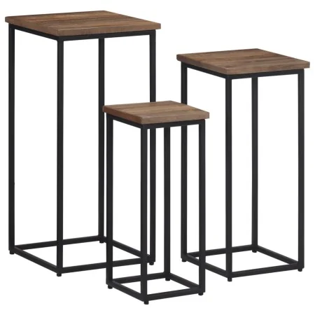 Soportes para plantas 3 unidades madera maciza de teca de , Soportes para macetas - Ref: Foro24-358537, Precio: 149,46 €, Des...