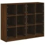 Estantería con puertas madera marrón roble 136x37x109 cm de , Aparadores - Ref: Foro24-3206516, Precio: 237,91 €, Descuento: %