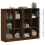 Estantería con puertas madera marrón roble 136x37x109 cm de , Aparadores - Ref: Foro24-3206516, Precio: 237,91 €, Descuento: %