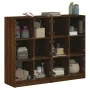 Estantería con puertas madera marrón roble 136x37x109 cm de , Aparadores - Ref: Foro24-3206516, Precio: 237,91 €, Descuento: %