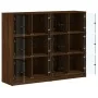 Estantería con puertas madera marrón roble 136x37x109 cm de , Aparadores - Ref: Foro24-3206516, Precio: 237,91 €, Descuento: %