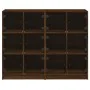 Estantería con puertas madera marrón roble 136x37x109 cm de , Aparadores - Ref: Foro24-3206516, Precio: 237,91 €, Descuento: %