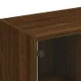 Estantería con puertas madera marrón roble 136x37x109 cm de , Aparadores - Ref: Foro24-3206516, Precio: 237,91 €, Descuento: %