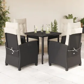 Set de muebles jardín 5 pzas con cojines ratán sintético negro de , Conjuntos de jardín - Ref: Foro24-3212733, Precio: 564,25...