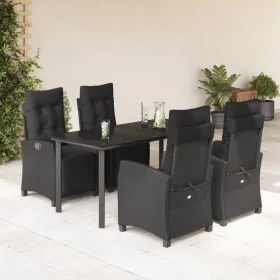Set de muebles jardín 5 pzas con cojines ratán sintético negro by , Garden sets - Ref: Foro24-3212970, Price: 791,36 €, Disco...