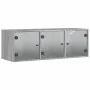 Mueble de pared puertas de vidrio gris Sonoma 102x37x35 cm de , Taquillas y armarios de almacenamiento - Ref: Foro24-836516, ...