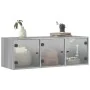 Mueble de pared puertas de vidrio gris Sonoma 102x37x35 cm de , Taquillas y armarios de almacenamiento - Ref: Foro24-836516, ...