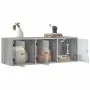 Mueble de pared puertas de vidrio gris Sonoma 102x37x35 cm de , Taquillas y armarios de almacenamiento - Ref: Foro24-836516, ...