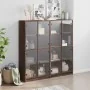 Estantería con puertas madera marrón roble 136x37x142 cm by , Sideboards - Ref: Foro24-3206523, Price: 247,67 €, Discount: %