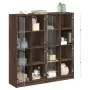 Estantería con puertas madera marrón roble 136x37x142 cm by , Sideboards - Ref: Foro24-3206523, Price: 247,67 €, Discount: %