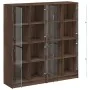 Estantería con puertas madera marrón roble 136x37x142 cm by , Sideboards - Ref: Foro24-3206523, Price: 247,67 €, Discount: %