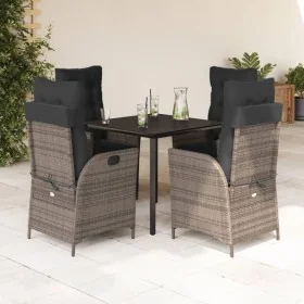 Set comedor de jardín 5 piezas con cojines ratán sintético gris de , Conjuntos de jardín - Ref: Foro24-3213226, Precio: 658,6...