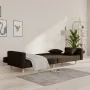 Sofá cama de 2 plazas con dos almohadas tela marrón oscuro de , Sofás - Ref: Foro24-375745, Precio: 286,96 €, Descuento: %