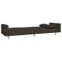 Sofá cama de 2 plazas con dos almohadas tela marrón oscuro de , Sofás - Ref: Foro24-375745, Precio: 286,96 €, Descuento: %