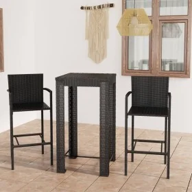 Muebles de bar jardín 3 pzas ratán sintético reposabrazos negro by , Garden sets - Ref: Foro24-3064805, Price: 337,08 €, Disc...