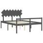 Cama de matrimonio personas mayores cabecero madera maciza gris de vidaXL, Camas y somieres - Ref: Foro24-3195553, Precio: 16...