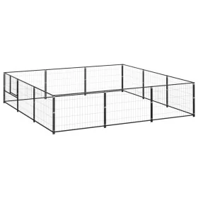 Perrera acero 9 m² negra de , Casetas y cercados para perros - Ref: Foro24-3082127, Precio: 230,75 €, Descuento: %