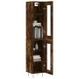 Aparador de madera contrachapada roble ahumado 34,5x34x180 cm by , Sideboards - Ref: Foro24-3199462, Price: 99,16 €, Discount: %