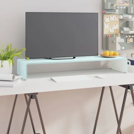 Mueble TV/Elevador de monitor cristal verde 90x30x13 cm de , Muebles TV - Ref: Foro24-244146, Precio: 86,68 €, Descuento: %