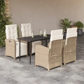 Set comedor de jardín 5 pzas con cojines ratán sintético beige de , Conjuntos de jardín - Ref: Foro24-3212572, Precio: 696,90...