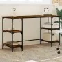 Escritorio metal madera ingeniería roble ahumado 140x50x75 cm de , Escritorios - Ref: Foro24-845328, Precio: 87,16 €, Descuen...