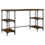 Escritorio metal madera ingeniería roble ahumado 140x50x75 cm de , Escritorios - Ref: Foro24-845328, Precio: 87,16 €, Descuen...