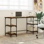 Escritorio metal madera ingeniería roble ahumado 140x50x75 cm de , Escritorios - Ref: Foro24-845328, Precio: 87,16 €, Descuen...