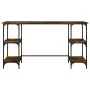 Escritorio metal madera ingeniería roble ahumado 140x50x75 cm de , Escritorios - Ref: Foro24-845328, Precio: 87,16 €, Descuen...