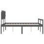 Cama de matrimonio personas mayores cabecero madera maciza gris de vidaXL, Camas y somieres - Ref: Foro24-3195553, Precio: 16...