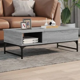 Mesa de centro madera ingeniería metal gris Sonoma 100x50x35 cm de , Mesas de centro - Ref: Foro24-845394, Precio: 88,60 €, D...
