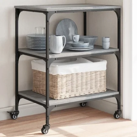 Carrito de cocina madera de ingeniería gris Sonoma 60x41x76 cm by , Kitchen and dining carts - Ref: Foro24-842304, Price: 63,...