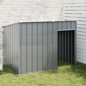 Caseta perros con tejado acero galvanizado gris 153x91x110 cm de , Casetas para perros - Ref: Foro24-172572, Precio: 162,31 €...