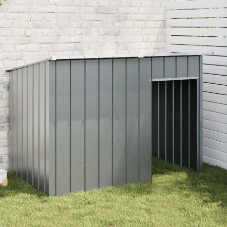 Caseta perros con tejado acero galvanizado gris 153x91x110 cm de , Casetas para perros - Ref: Foro24-172572, Precio: 162,31 €...