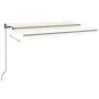 Toldo manual retráctil con LED crema 450x350 cm de , Toldos - Ref: Foro24-3069202, Precio: 454,65 €, Descuento: %
