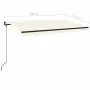 Toldo manual retráctil con LED crema 450x350 cm de , Toldos - Ref: Foro24-3069202, Precio: 454,65 €, Descuento: %