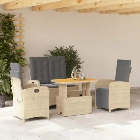 Set de comedor jardín con cojines 4 pzas ratán sintético beige by , Garden sets - Ref: Foro24-3277372, Price: 593,43 €, Disco...